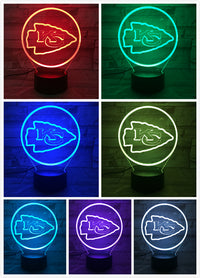 Thumbnail for NFL KANSAS CITY CHIEFS LOGO 3D LED LIGHT LAMP