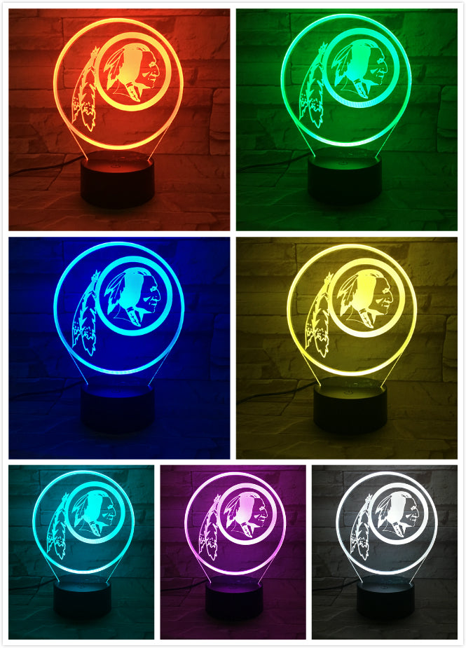 NFL WASHINGTON REDSKINS LOGO 3D LED LIGHT LAMP
