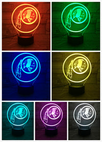 Thumbnail for NFL WASHINGTON REDSKINS LOGO 3D LED LIGHT LAMP