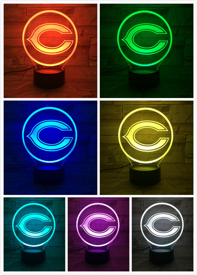 NFL CHICAGO BEARS LOGO 3D LED LIGHT LAMP