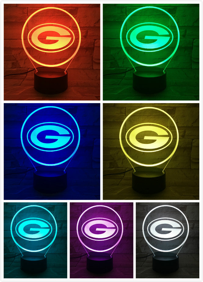 NFL GREEN BAY PACKERS LOGO 3D LED LIGHT LAMP