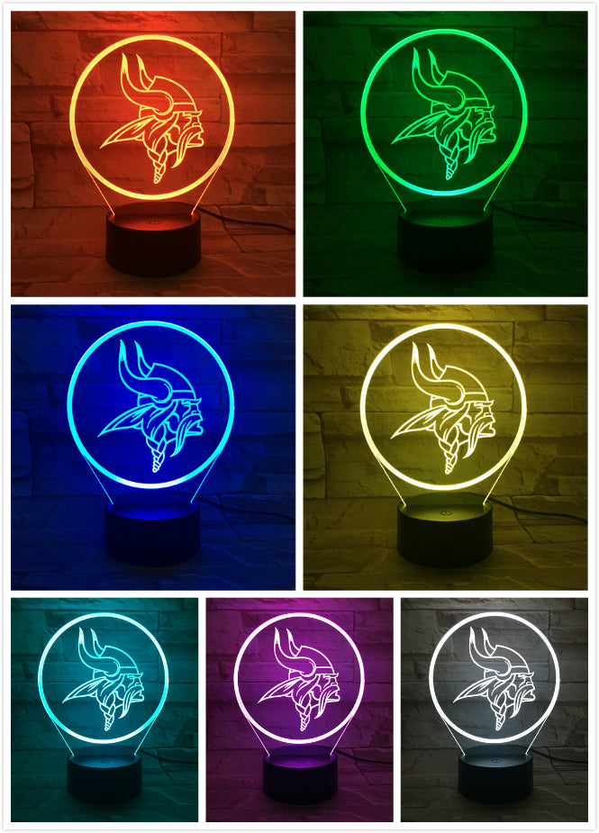 NFL MINNESOTA VIKINGS LOGO 3D LED LIGHT LAMP