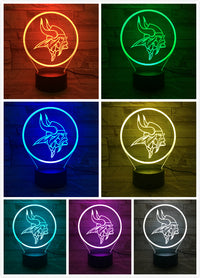 Thumbnail for NFL MINNESOTA VIKINGS LOGO 3D LED LIGHT LAMP