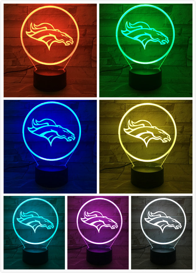 NFL DENVER BRONCOS LOGO 3D LED LIGHT LAMP