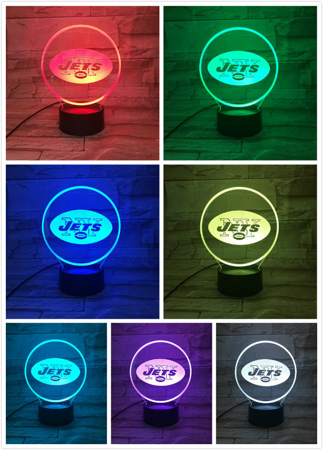 NFL NEW YORK JETS LOGO 3D LED LIGHT LAMP