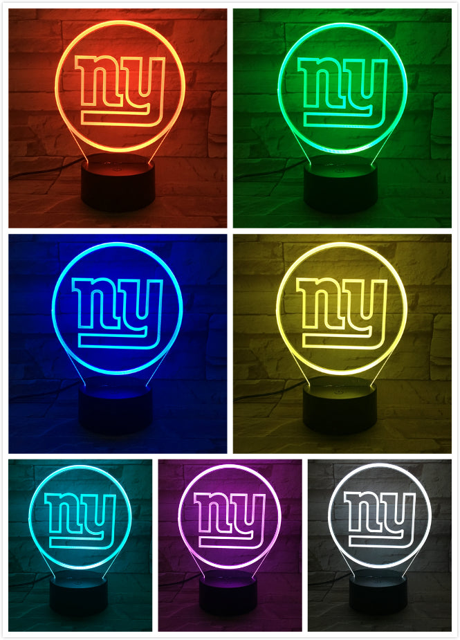 NFL NEW YORK GIANTS LOGO 3D LED LIGHT LAMP