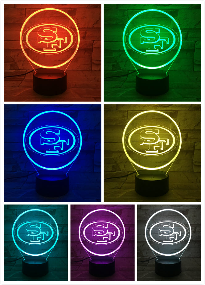 NFL SAN FRANCISCO 49ERS LOGO 3D LED LIGHT LAMP