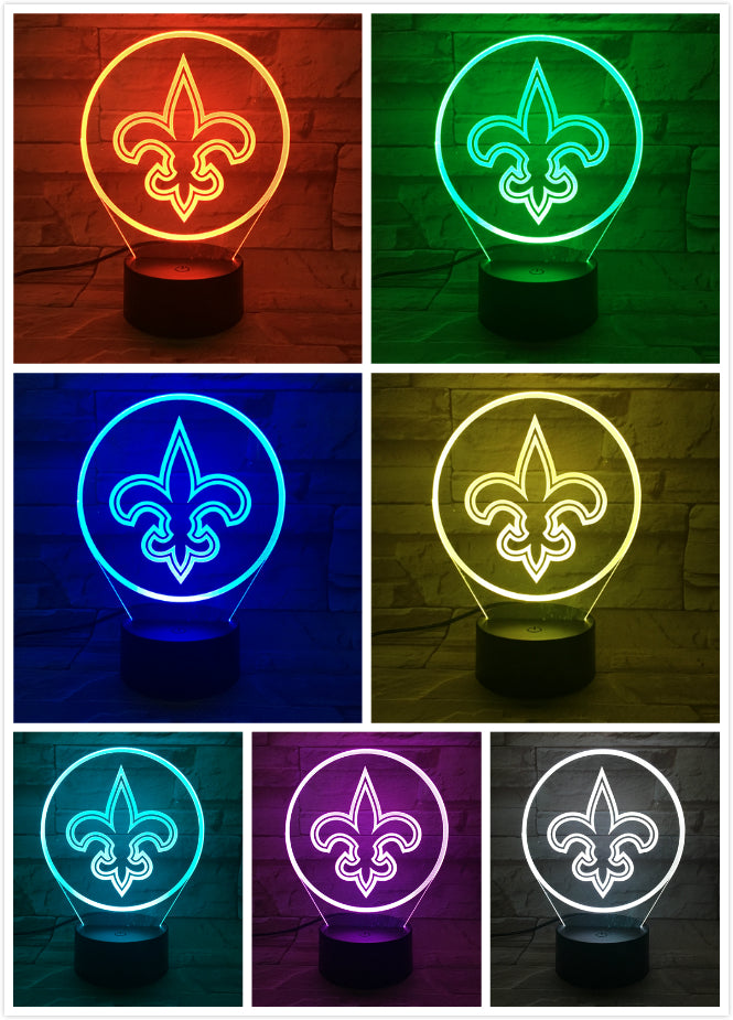 NFL NEW ORLEANS SAINTS LOGO 3D LED LIGHT LAMP