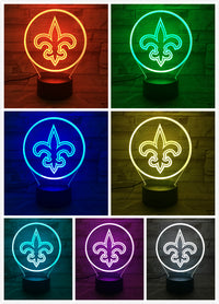 Thumbnail for NFL NEW ORLEANS SAINTS LOGO 3D LED LIGHT LAMP