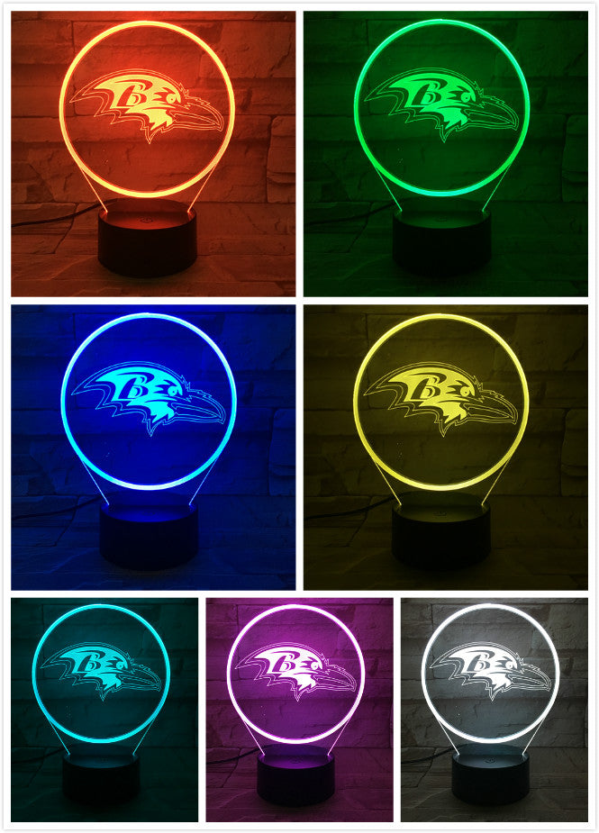 NFL BALTIMORE RAVENS LOGO 3D LED LIGHT LAMP