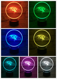 Thumbnail for NFL BALTIMORE RAVENS LOGO 3D LED LIGHT LAMP