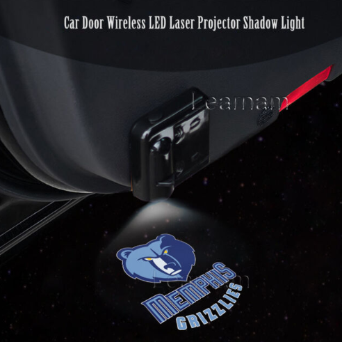 2 NBA MEMPHIS GRIZZLIES WIRELESS LED CAR DOOR PROJECTORS