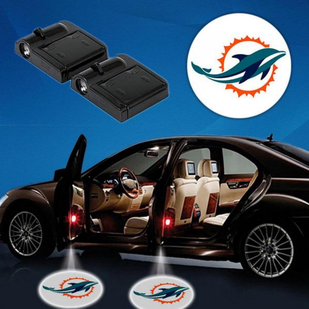 2 NFL MIAMI DOLPHINS WIRELESS LED CAR DOOR PROJECTORS
