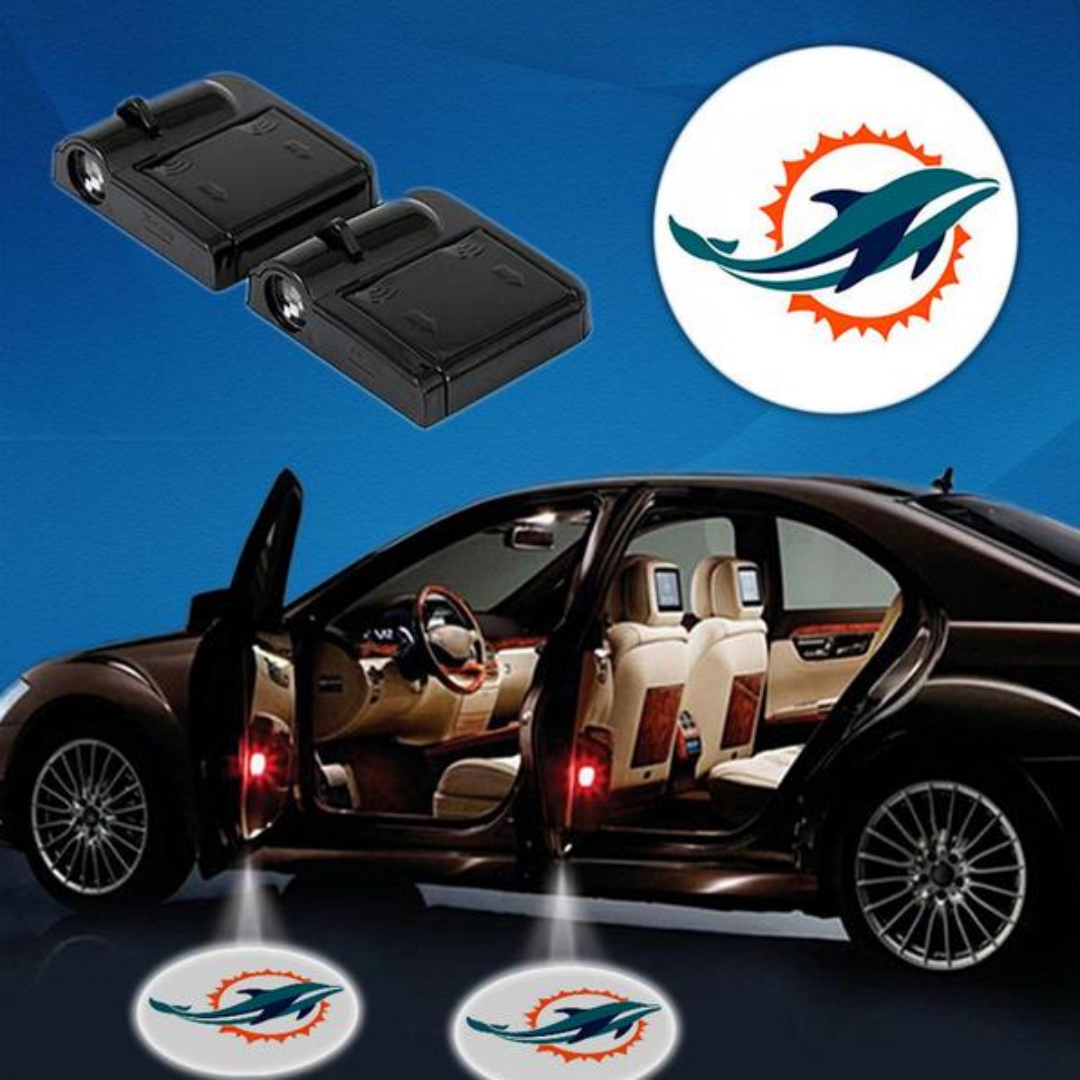2 NFL MIAMI DOLPHINS WIRELESS LED CAR DOOR PROJECTORS