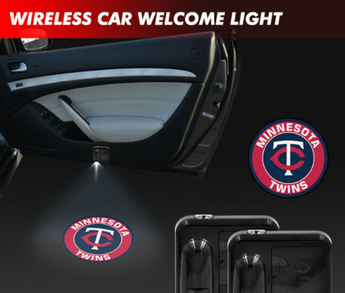2 MLB MINNESOTA TWINS WIRELESS LED CAR DOOR PROJECTORS