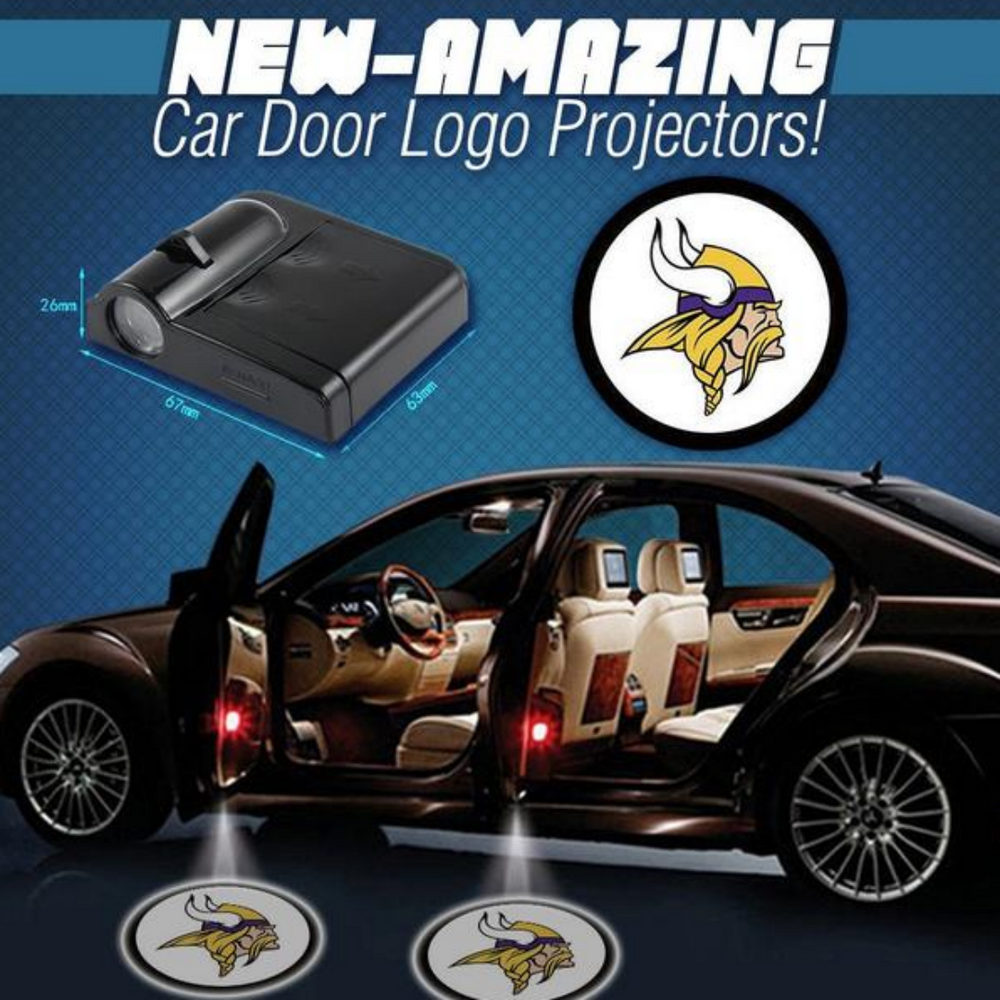 2 NFL MINNESOTA VIKINGS WIRELESS LED CAR DOOR PROJECTORS