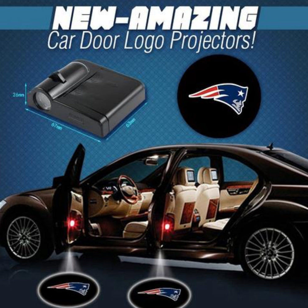 2 NFL NEW ENGLAND PATRIOTS WIRELESS LED CAR DOOR PROJECTORS