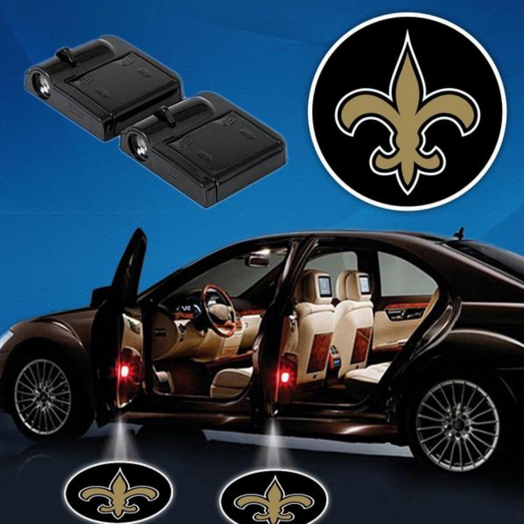 2 NFL NEW ORLEANS SAINTS WIRELESS LED CAR DOOR PROJECTORS