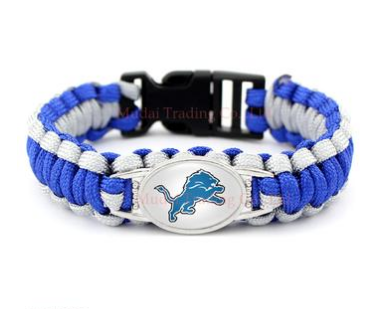 NFL Detroit Lions Paracord Survival Bracelet