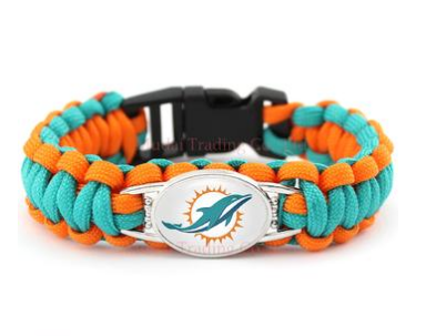 NFL Miami Dolphins Paracord Survival Bracelet