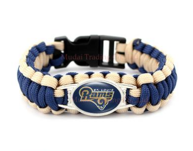NFL Saint Louis Rams Paracord Survival Bracelet