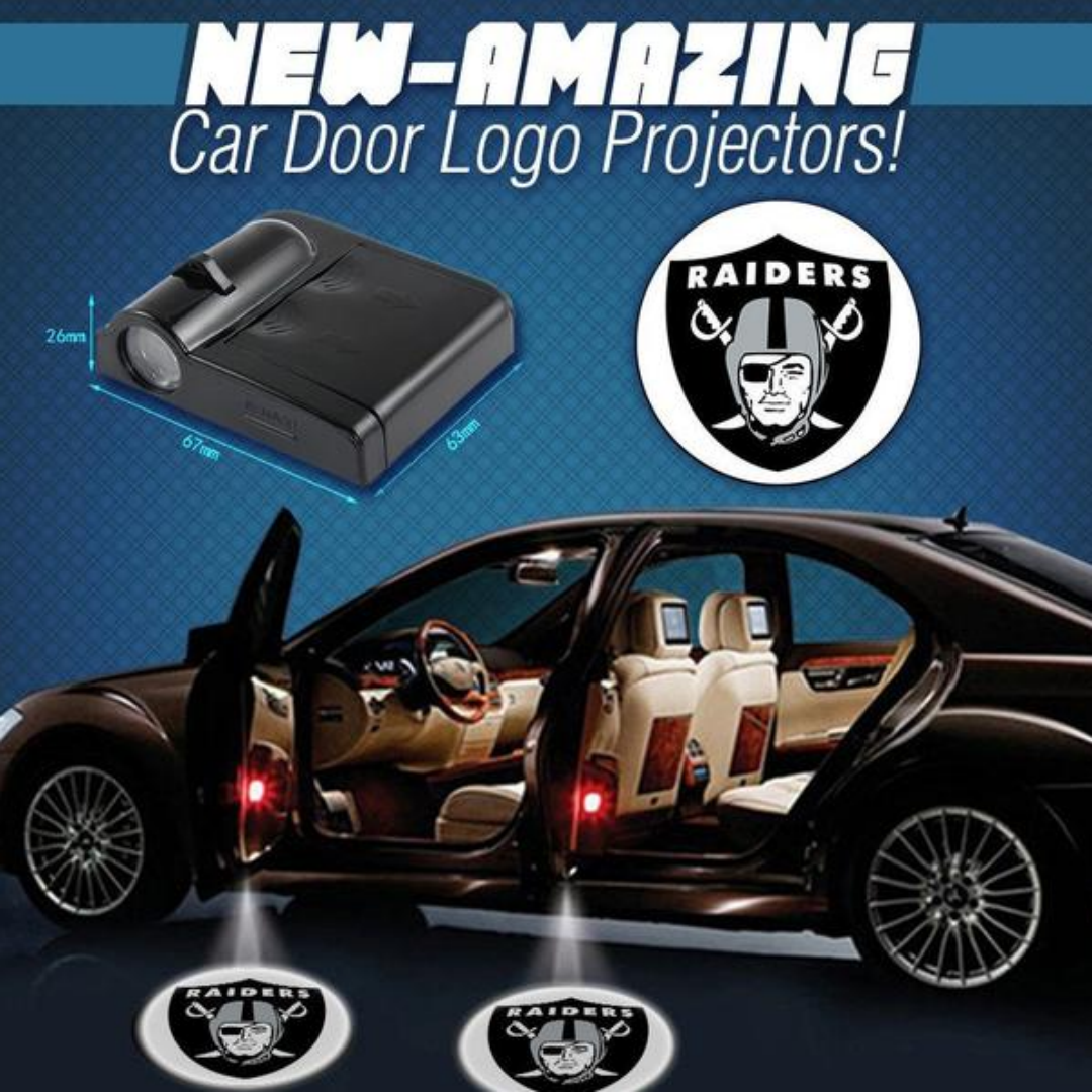 2 NFL OAKLAND RAIDERS WIRELESS LED CAR DOOR PROJECTORS