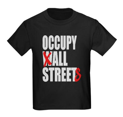 Occupy All Streets Tshirt: Black With White and Red Print - TshirtNow.net - 1
