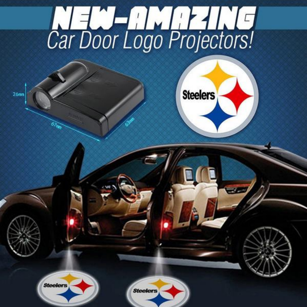 2 NFL PITTSBURGH STEELERS WIRELESS LED CAR DOOR PROJECTORS