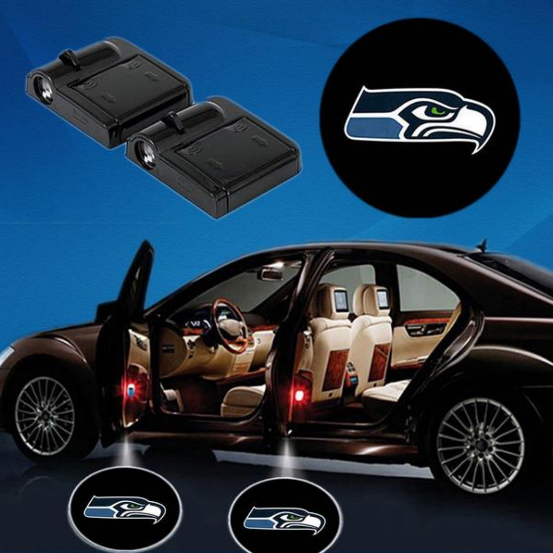 2 NFL SEATTLE SEAHAWKS WIRELESS LED CAR DOOR PROJECTORS