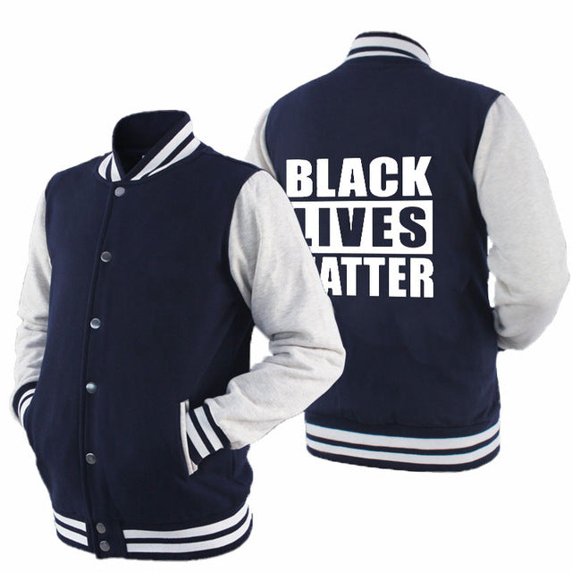 Black Lives Matter - Men's Thick Cotton Fleece Zipper Fitted Baseball Jacket