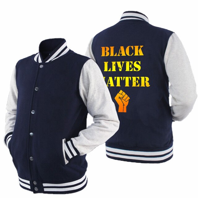 Black Lives Matter - Men's Thick Cotton Fleece Zipper Fitted Baseball Jacket