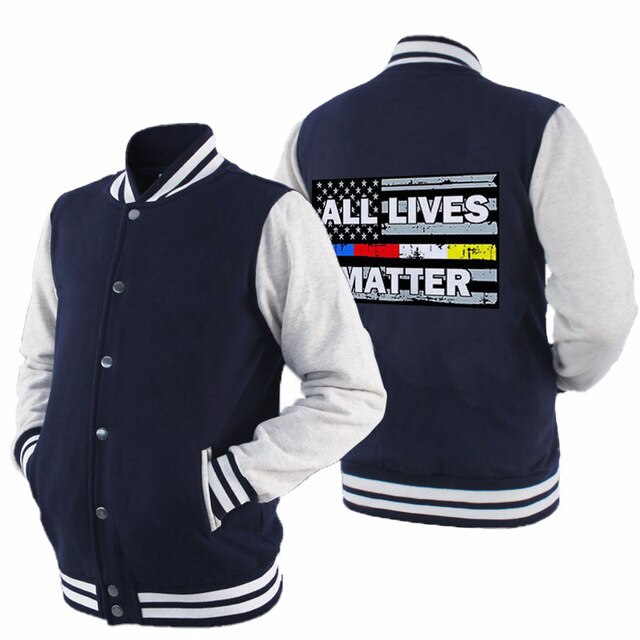 Black Lives Matter - Men's Thick Cotton Fleece Zipper Fitted Baseball Jacket
