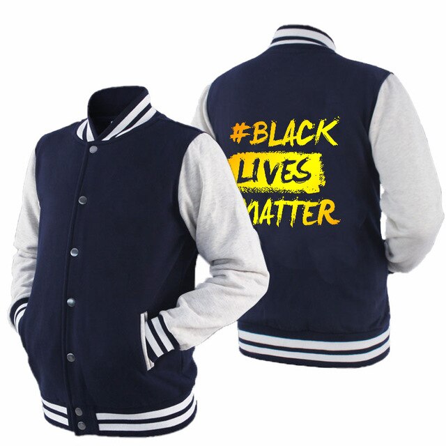 Black Lives Matter - Men's Thick Cotton Fleece Zipper Fitted Baseball Jacket