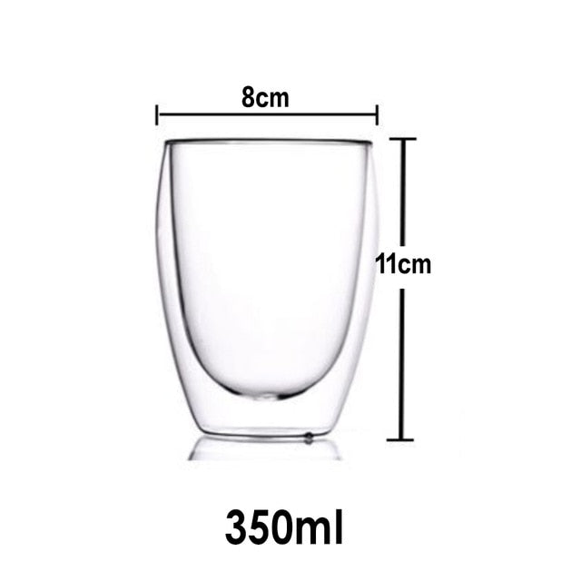 Heat Resistant Borosilicate Double-Wall Glass Mugs