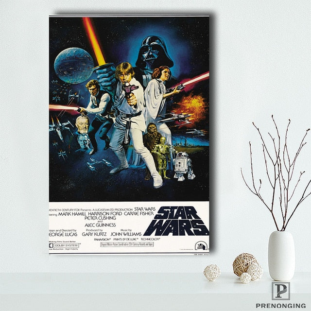 Spray Painted Silk Fabric Customized Vintage Star War Posters