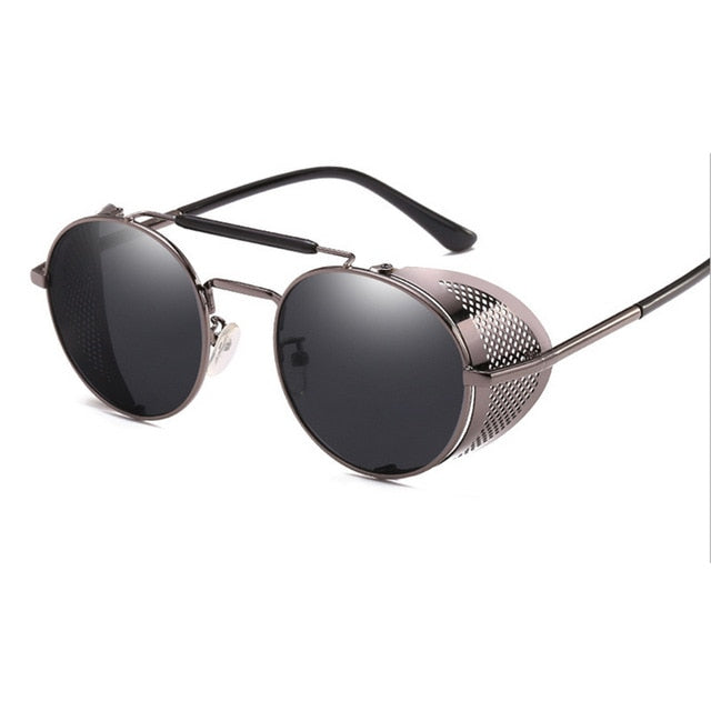 Retro Round Steampunk Sunglasses for Men and Women