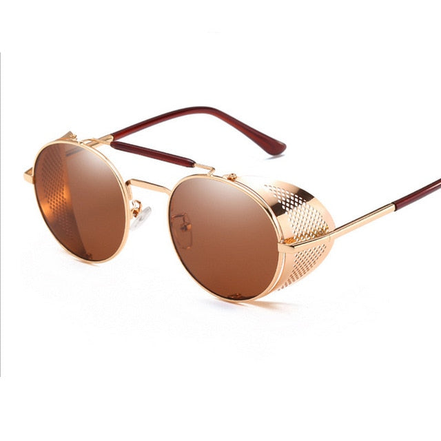 Retro Round Steampunk Sunglasses for Men and Women