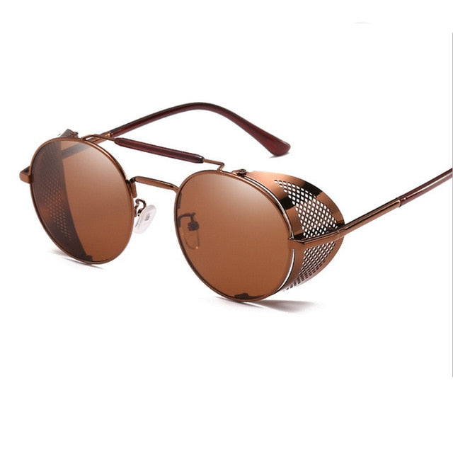Retro Round Steampunk Sunglasses for Men and Women