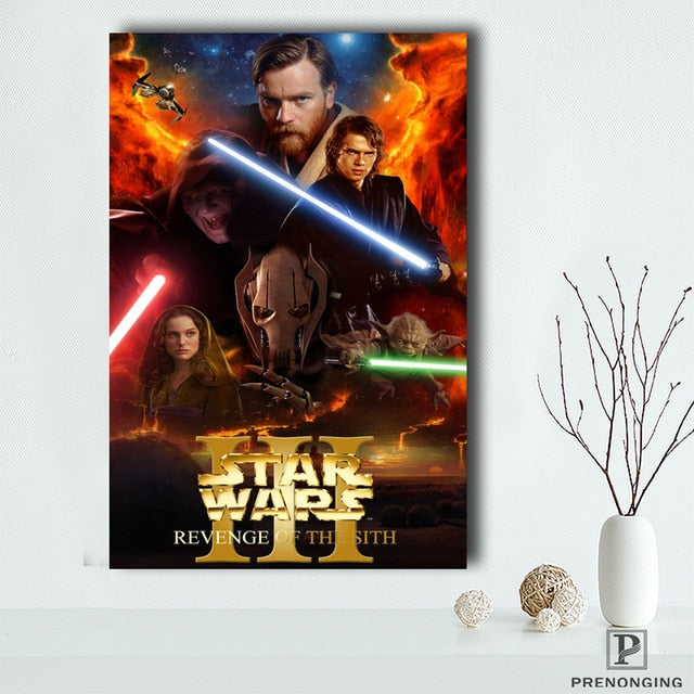 Spray Painted Silk Fabric Customized Vintage Star War Posters