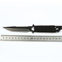 Thumbnail for Tactical Paratrooper Diver Field Survival Hunting Stainless Steel Knife With Scabbard
