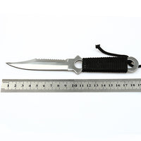 Thumbnail for Tactical Paratrooper Diver Field Survival Hunting Stainless Steel Knife With Scabbard
