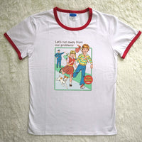 Thumbnail for Childhood Let's Run Away From Our Problems Tshirt