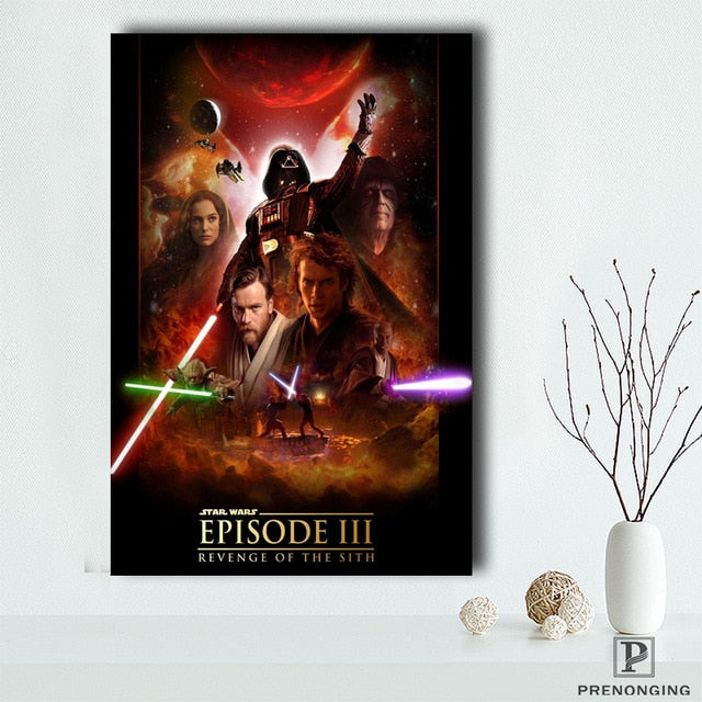 Spray Painted Silk Fabric Customized Vintage Star War Posters