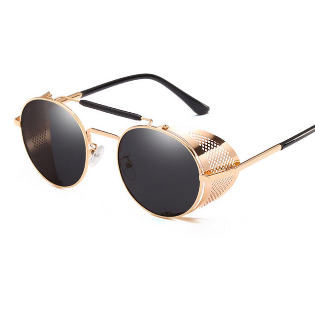 Retro Round Steampunk Sunglasses for Men and Women