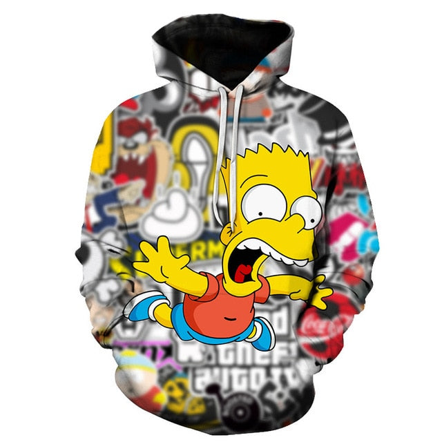 Simpsons Printed 3D Mens and Women Hoodies