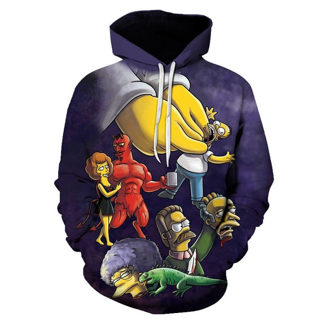 Simpsons Printed 3D Mens and Women Hoodies