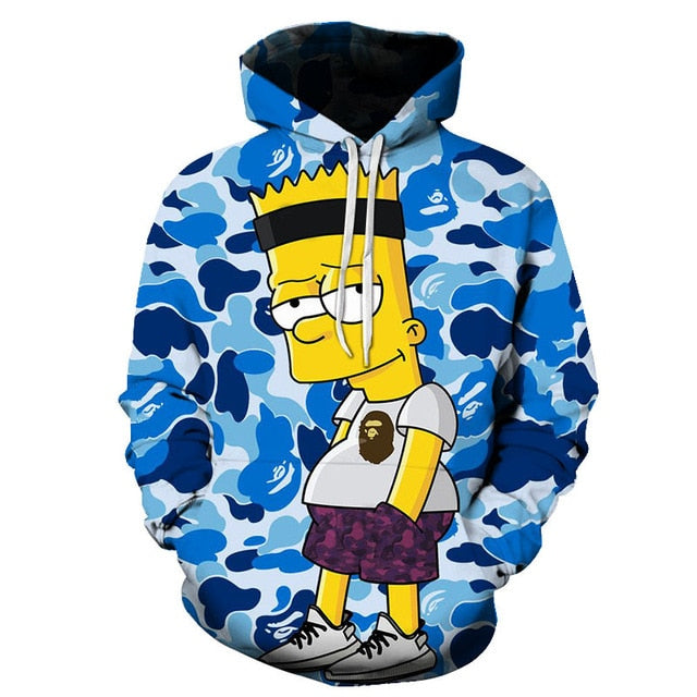 Simpsons Printed 3D Mens and Women Hoodies