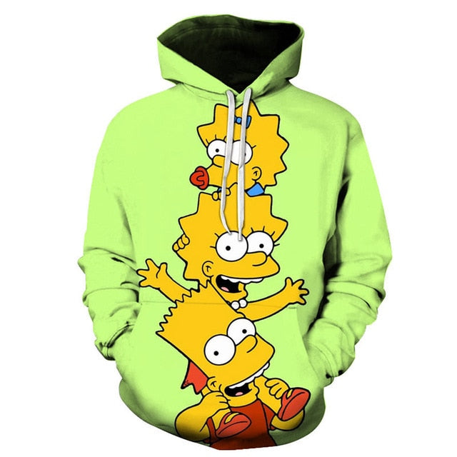 Simpsons Printed 3D Mens and Women Hoodies