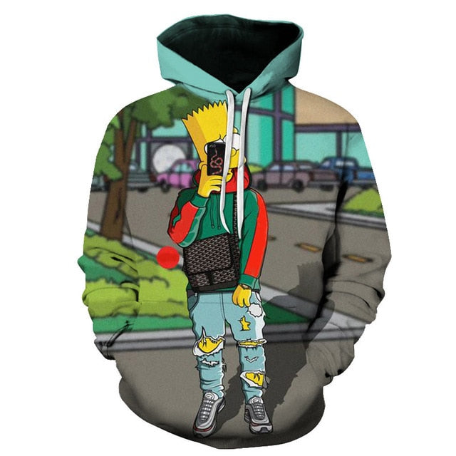 Simpsons Printed 3D Mens and Women Hoodies