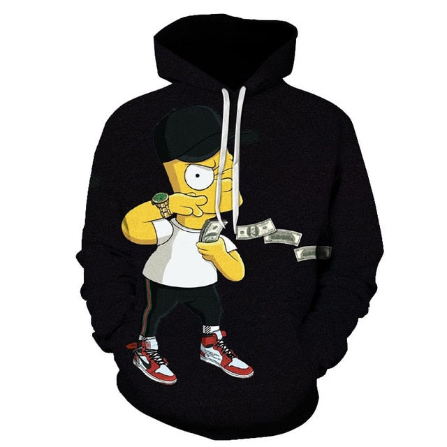 Simpsons Printed 3D Mens and Women Hoodies